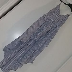 Woven Dress White/Blue